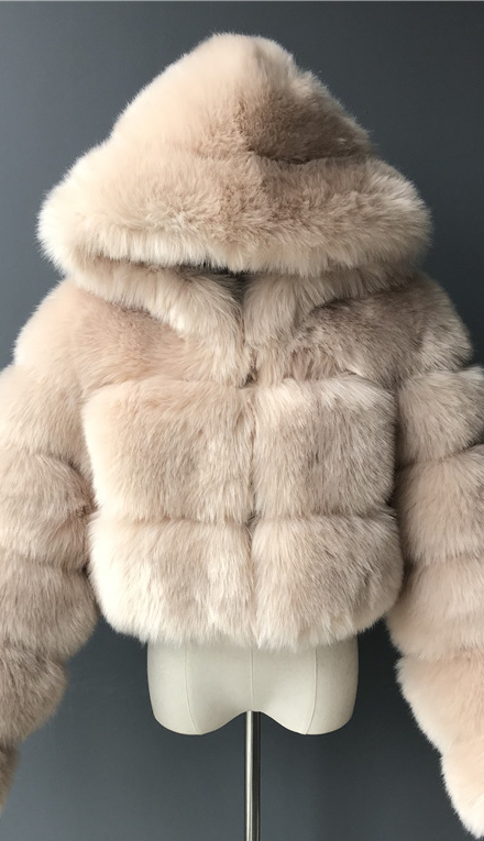 2020新款冬季大衣外套女士人造毛皮大衣带帽时尚短款假毛皮大衣